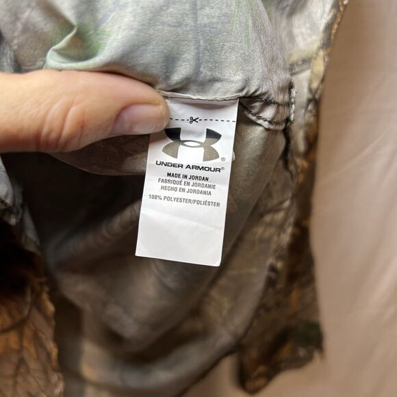 Under Armour Mens Loose Fit Heat Gear Hunting Real Tree Camo Button Size Medium - Picture 5 of 9